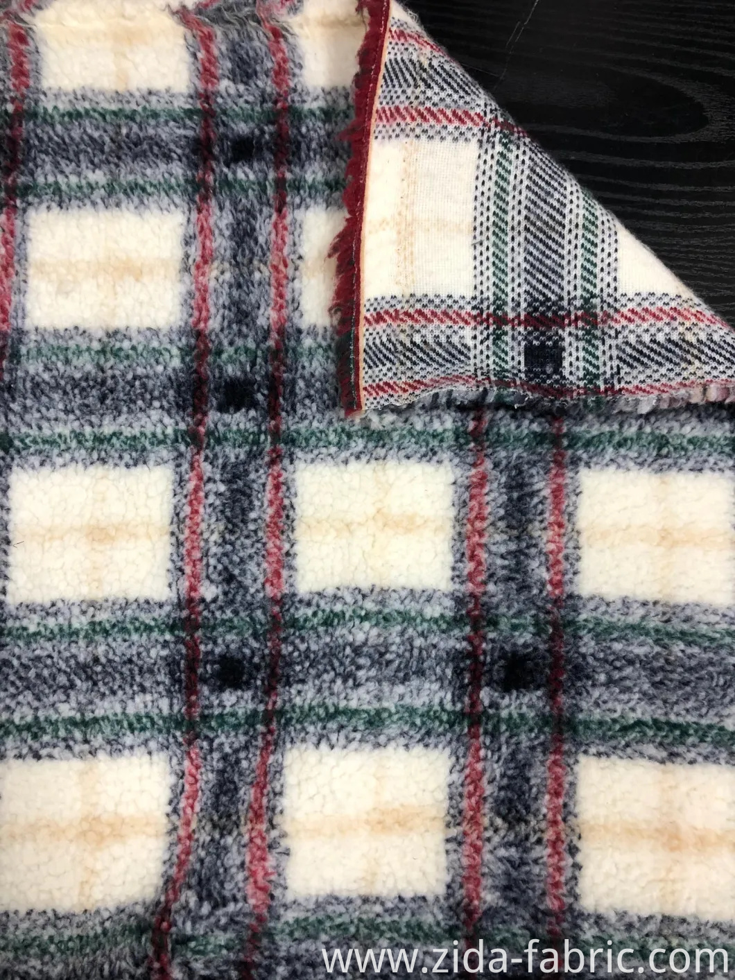 100%Polyester Lambswool Jacquard Knitted Fabric (Berber Fleece)
